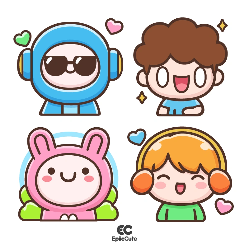 สติกเกอร์รูปการ์ตูน น่ารักๆ แบบสุ่ม 4 รูป - view 1